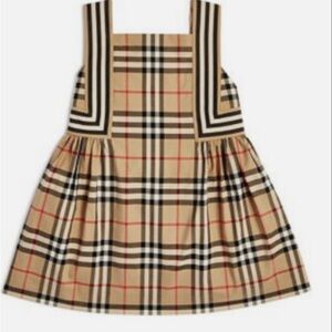 Burberry Beige Checkered Kids Dress